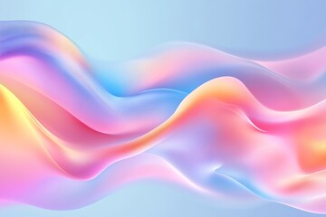 Aufkleber - Abstract Colorful Waves in Blue Pink and Yellow with Fluid Motion Design : Generative AI