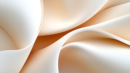 Aufkleber - Minimalist Cream and Beige Abstract Waves with Soft Flowing Patterns for Tranquil Decor : Generative AI