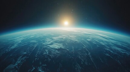 earthrise sunrise over planet earth from space