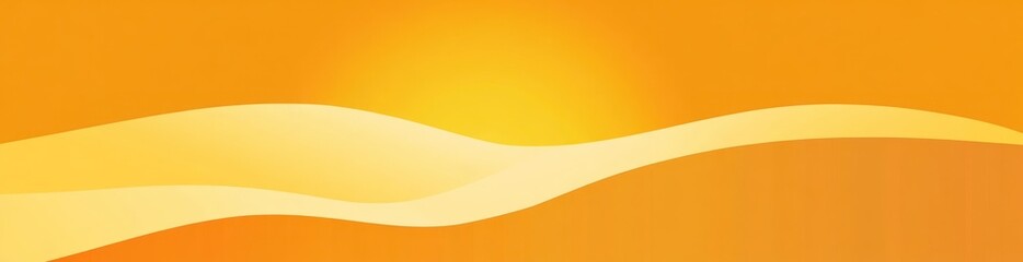 Fototapete - Orange wavy abstract background with central bright light.