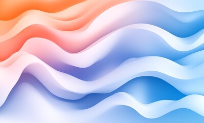 Aufkleber - Dynamic Colorful Flowing Wave Design in Orange and Blue Abstract Art : Generative AI