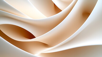 Leinwandbilder - Elegant Abstract Beige Satin Fabric with Soft Flowing Curves for Luxurious Design Backgrounds : Generative AI