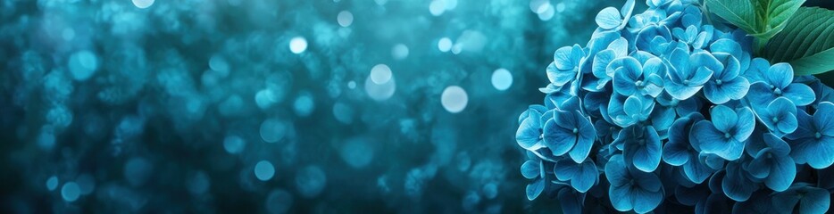 Blue flower and bokeh lights.