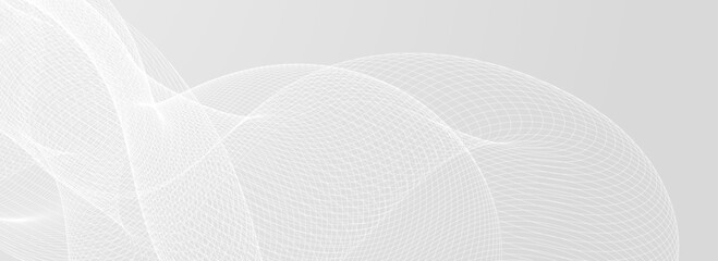 Wall Mural - abstract grey wavy background. silver flowing wave line pattern. technology curved undulated stripe 