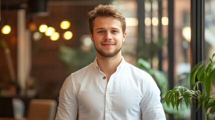Wall Mural - a young entrepreneur integrates e-commerce and machine learning, building smarter product recommenda