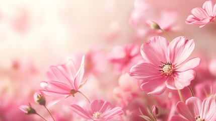 Wall Mural - beautiful pink flowers background featuring delicate petals and lush blooms for floral designs, crea