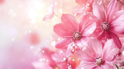 Wall Mural - beautiful pink flowers background featuring delicate petals and lush blooms for floral designs, crea