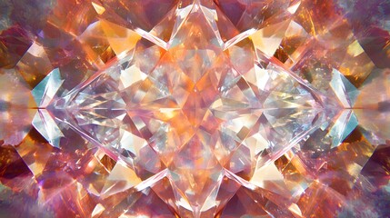 Wall Mural - abstract gemstone crystal facets showing internal light reflection