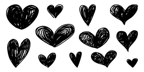 Wall Mural - doodle sketch style of hearts icon vector illustration for concept design.