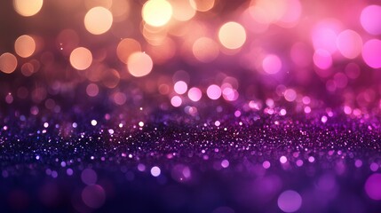 Wall Mural - defocused purple and pink glitter vintage string lights background with soft bokeh effect for creati