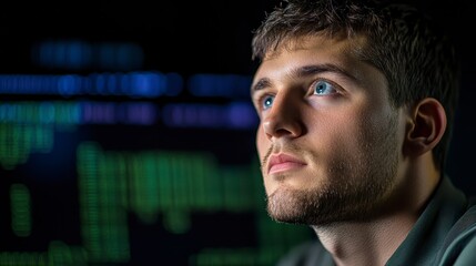 Programmer Working Late Coding Software Development