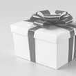 © Mtaufiq - A Beautifully Wrapped Gift Box with a Grey Ribbon Bow: A Perfect Present for Any Occasion