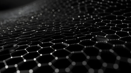 
Network connection concept black background vector illustration. Futuristic hexagon perspective wide angle lanscape. Futuristic honeycomb concept. 3d landscape. Big data digital background