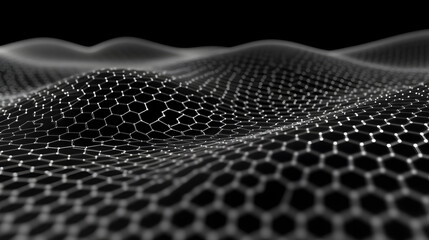 
Network connection concept black background vector illustration. Futuristic hexagon perspective wide angle lanscape. Futuristic honeycomb concept. 3d landscape. Big data digital background