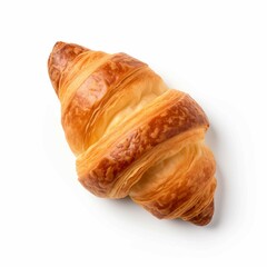 Wall Mural - croissant , Isolated white background, flat lay