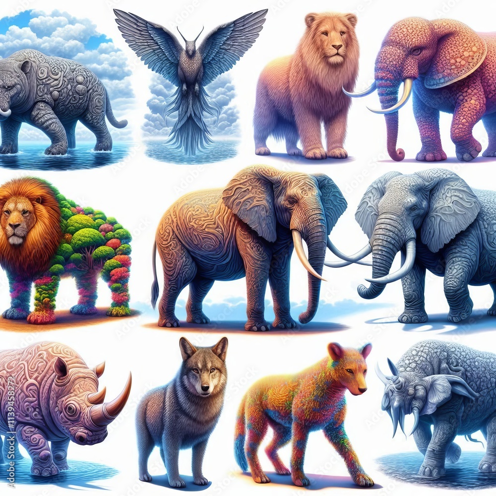 446 Below is a list of variants of smart huge animals that can b Stock ...