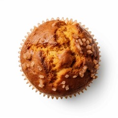 Wall Mural - Pumpkin spice muffin , Isolated white background, flat lay