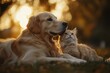 © Sam-th - Golden Retriever and Kitten at Sunset