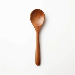 wooden spoon , Isolated white background, flat lay