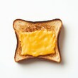 © Who is Santi - A toasted sandwich with melted cheese and crispy edges on a white background
