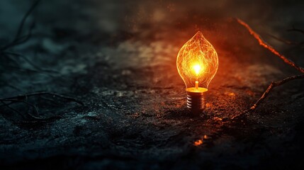 Aufkleber - Glowing spark igniting darkness mysterious forest macro photography enigmatic atmosphere close-up symbol of hope