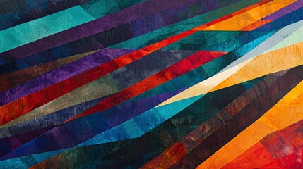 Fototapete - Dynamic diagonal lines in vibrant colors digital art abstract design modern aesthetic artistic viewpoint for impact