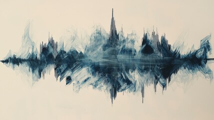 Aufkleber - Abstract waveform art digital canvas visual representation modern design aesthetic creative concept