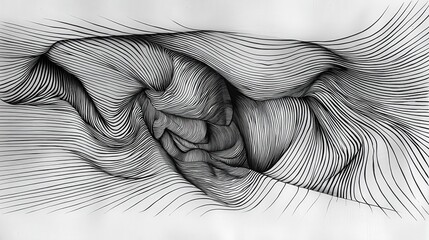 Leinwandbilder - Abstract line drawing paths dissolving digital art contemporary minimalist artistic concept