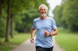 © SimpleDesignStudio - Active Senior Man Jogging in Park: Perfect for Health and Fitness Inspiration, Wellness Campaigns, and Active Lifestyle Promotions