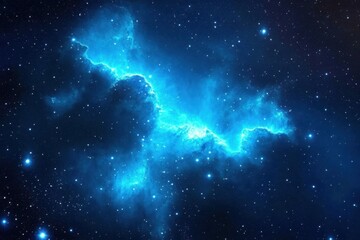 Wall Mural - A mesmerizing blue nebula fills the cosmic void. 