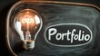 © Edifi 4 - Lightbulb with 'Portfolio' on chalkboard