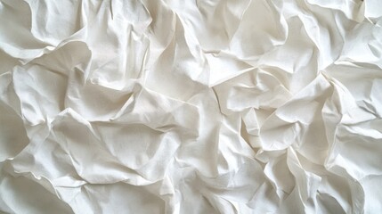 Poster - A wrinkled white fabric texture, creating a soft, elegant background.