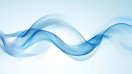 Poster - Abstract blue wave design on a light background, conveying fluidity and motion.