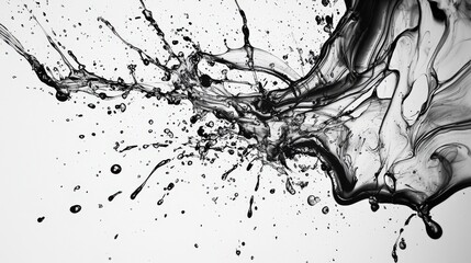 Poster - Ink explosion art abstract creation studio space chaotic environment close-up view creative expression for visual impact