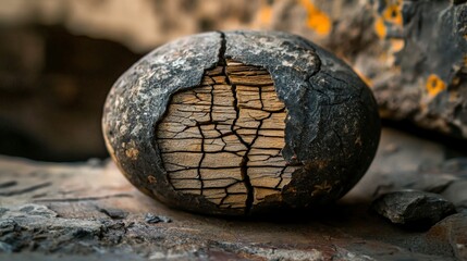 Aufkleber - Mysterious stone whispers nature close-up photography outdoor setting artistic perspective intriguing textures revealed