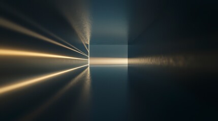 Aufkleber - Illuminating shadows a thin beam of light in dark spaces abstract visuals serene environment unique perspective