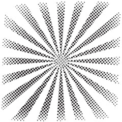 Poster - Halftone sun rays background. abstract halftone black dotted background. comic dotted background. star rays halftone poster. pop art