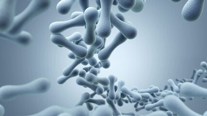 Wall Mural - Microscopic of Probiotics Bacteria, lactobacillus bacteria 3d animation.