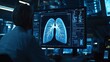 © Elshad Karimov - A radiology doctor uses a modern interface screen to diagnose and treat virtual human lungs affected by long COVID-19. This advanced technology represents innovation and progress in healthcare