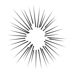 Poster - Speed lines manga effect. comic motion element. flash ray blast and radial explosion. vector splash. energy power and superhero force