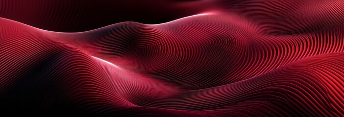 Abstract Red Wavy Lines Digital Art Design