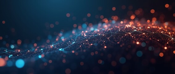digital data background with binary code patterns, and glowing technology elements representing information flow and data