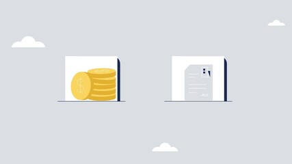 Wall Mural - business in out animated flat icons set. business in out animated flat design icons set with alpha c