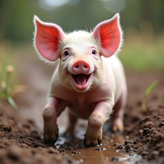 pig in the mud