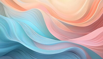 Leinwandbilder - A serene abstract background with soft, flowing lines in pastel colors