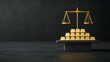 © Paisan - The Eternal Struggle Between Wealth and Ethics Represented by Gold Bars on a Balance Scale. Economic Windfall, Profit, Economy Concept