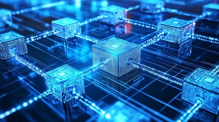 Wall Mural - stunning digital artwork representing concept of network connectivity