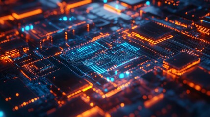 Wall Mural - artistic representation of blockchain technology and digital networks