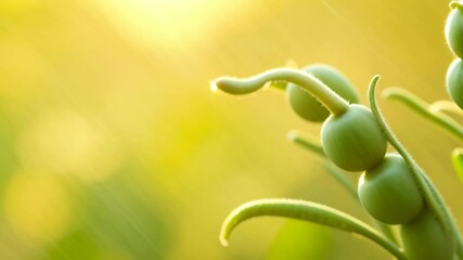 Wall Mural - A bunch of green plants with small green balls on them