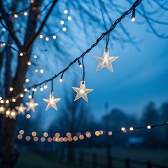 Wall Mural - a string of stars that are hanging from a tree.
